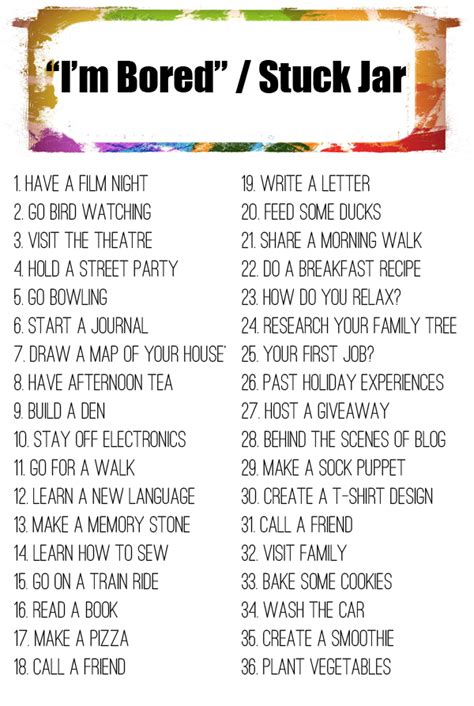 Summer Tips Bored Jar What To Do When Bored Things To Do When Bored