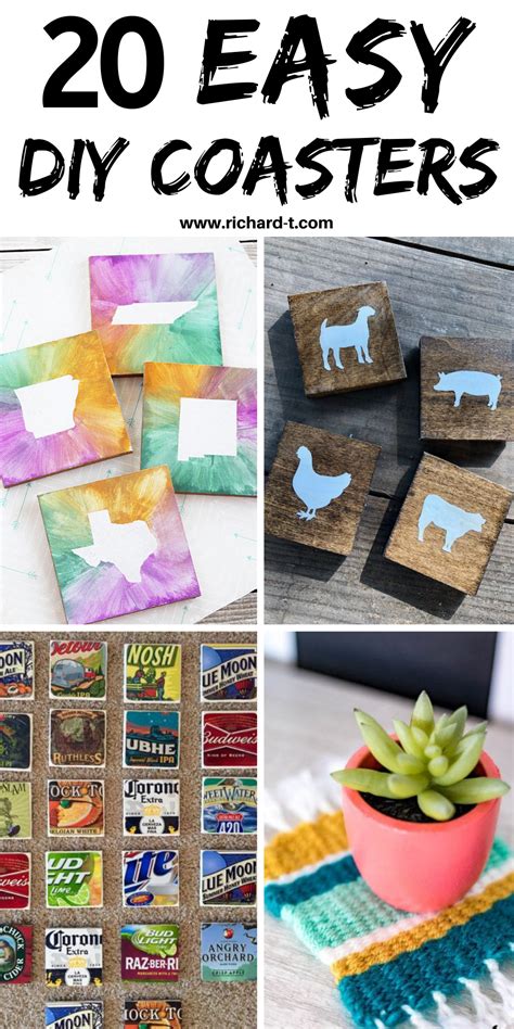 20 Best Diy Coasters That Anyone Can Make Homemade Coasters Diy