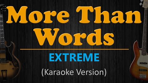Extreme More Than Words Karaoke Version Youtube