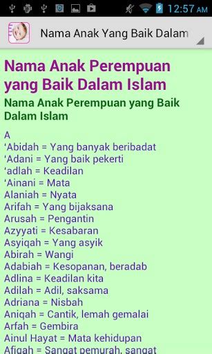 Semoga senarai gabungan nama bayi perempuan dalam islam ini dapat memudahkan pencarian anda dan menjadikan mereka anak yang solehah sesuai dengan nama yang dipilih. Ingat Lho !! Sebenarnnya tidak yang disebut nama bayi ...