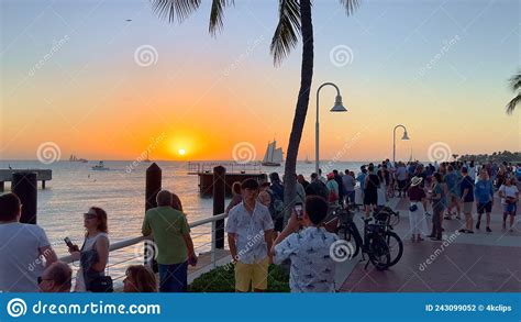 Famous Sunset Pier On Key West Is A Busy Place Every Evening Key West