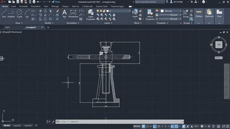 Screw Jack Assembly Part 5 Screw Jack In Autocad Youtube