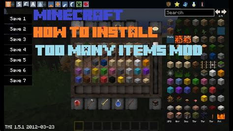 How To Install Too Many Items Mod For Minecraft 151 Hd Youtube
