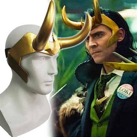 Buy Loki Crown Mask Super Villain Cosplay Horn Helmet Costume