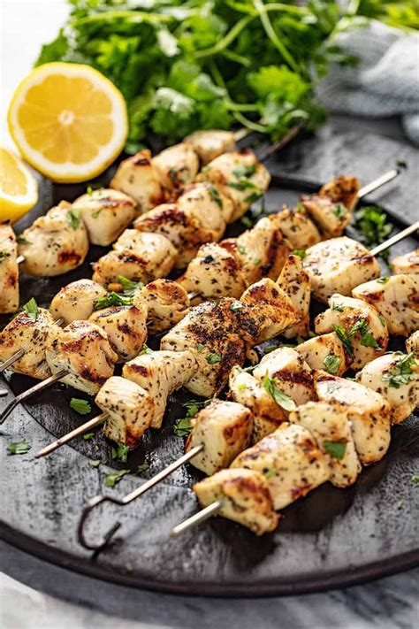 Grilled Lemon Chicken Kabobs Recipe With Images Stuffed Peppers