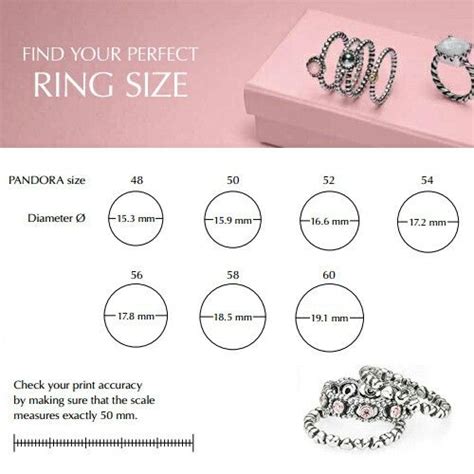 Find Your Ring Size Pandora Ring Sizes Ring Sizes Chart Pandora Rings