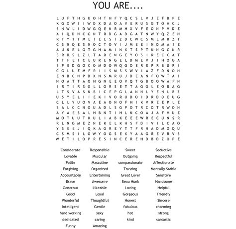 Positive Affirmations Word Search Wordmint