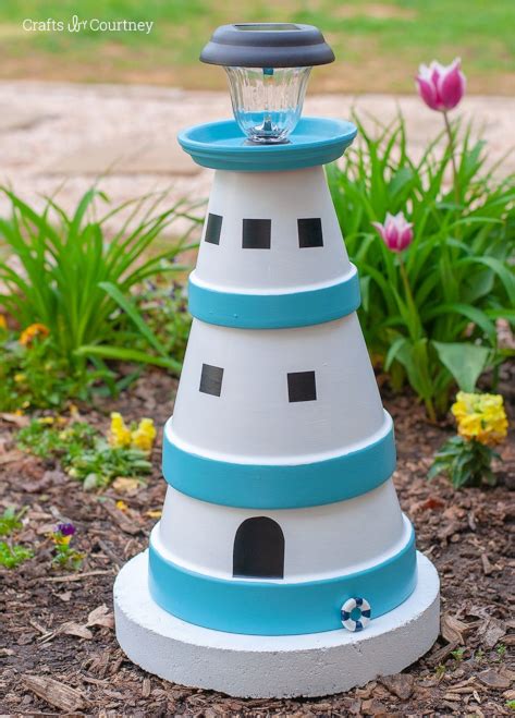 Make A Clay Pot Lighthouse Coastal Decor Ideas Interior