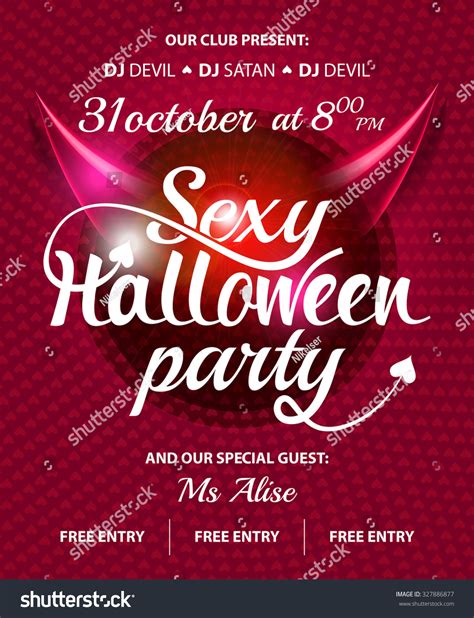 Sexy Halloween Party Pink Club Invitation Stock Vector Royalty Free 327886877 Shutterstock