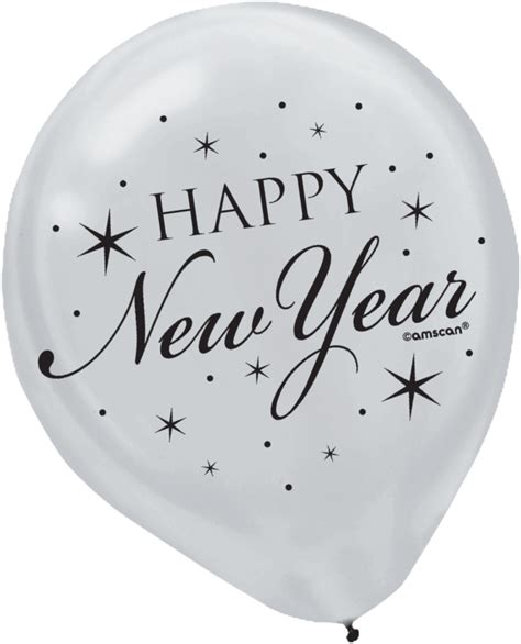 Black Clear Gold And Silver Happy New Year Balloons 15 Pk Party City