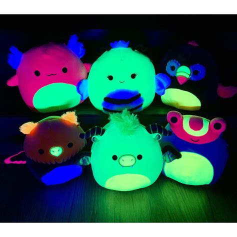 Squishmallow 8 Inch Tito The Toucan Blacklight Plush Toy Owl And Goose