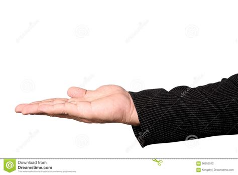 Businessman S Right Hand Palm Up With Clipping Path Stock Photo