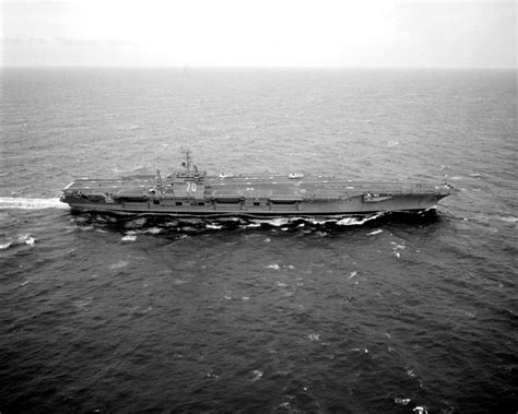 An Aerial Starboard Beam View Of The Nuclear Powered Aircraft Carrier