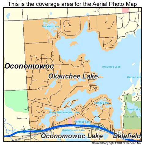 Aerial Photography Map Of Okauchee Lake Wi Wisconsin