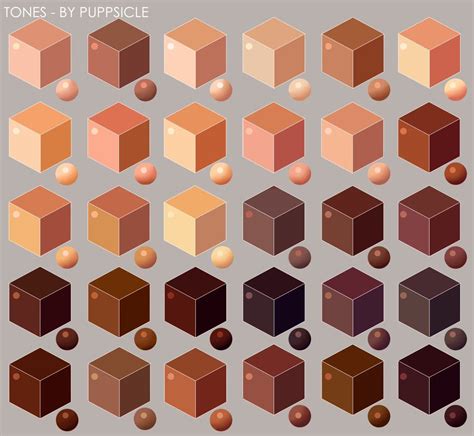 Skin Color Palette And Shades Reference In Skin Color Palette