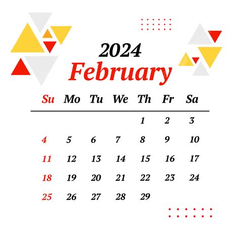 Pngtree Calendar February 2024 Vector Png Image 9234228 