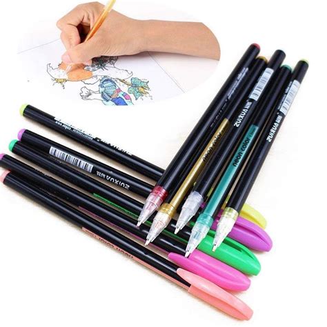 Zuixua Neon Color Gel Pens Pack Of 24 Colors Nib Size 1 Mm