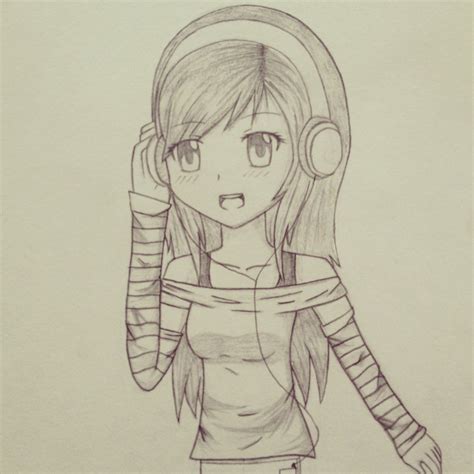 How to draw character drawing female weakness poses reference book. Anime Girl With Headphones by xAngelColorz on DeviantArt
