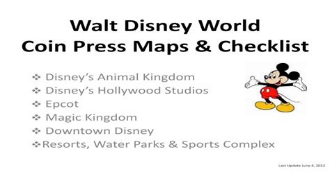 Walt Disney World Coin Press Maps And · Pdf Filewalt Disney World Coin