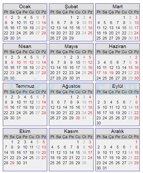 2024 Yılı Takvimi Resmi tatiller kaç gün Bayram Takvim com