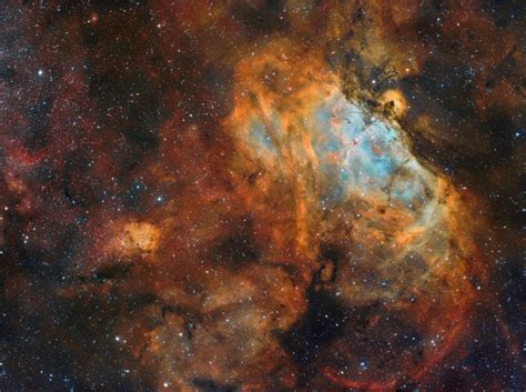 The Eagle Nebula M16 Imaged In Sho Rastrophotography