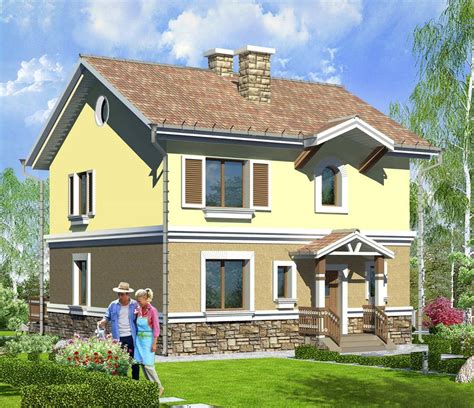 In addition to two stories, this 1,370 square foot home boasts amazing outdoor living space on both the main and upper level. Simple two-story houses. House plan ''Eve'' 142 sqm