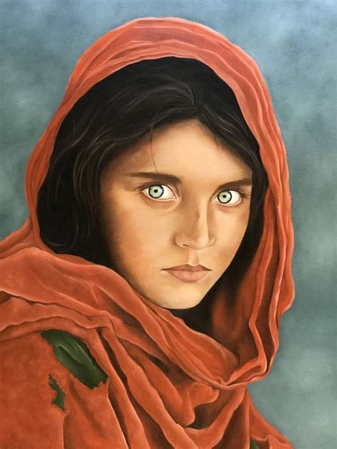 Afghan Girl National Geographic Painting By Eleftheria Anthitsa
