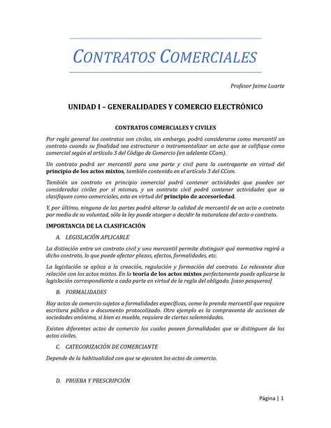 Contratos Comerciales Contratos Comerciales Profesor Jaime Luarte