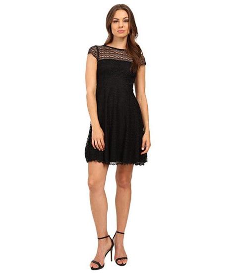jessica simpson lace cap sleeve fit and flare dress js6t8820 fit flare dress womens black dress