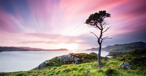 United Kingdom Scotland Twilight Landscape Wide 4k Ultra