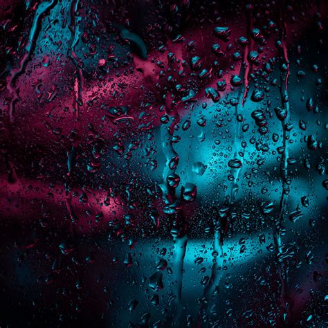 Download Wallpaper 3415x3415 Drops Glass Rain Moisture Window