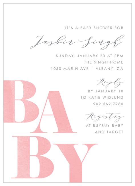 Baby Girl Baby Shower Invitation Wording