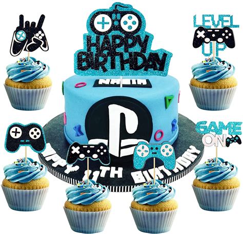 Buy 31pcs Video Game Cake Toppers Happy Birthday Video Game Cupcake