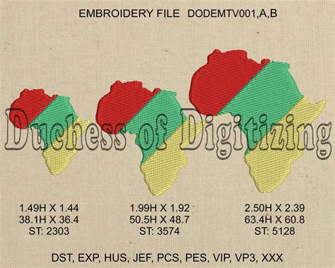 Africa Embroidery Design Africa Embroidery File Africa Etsy