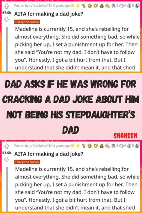 Dad Asks If He Was Wrong For Cracking A Dad Joke About Him Not Being His Stepdaughter S Dad