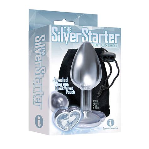 The 9s The Silver Starter Bejeweled Heart Stainless Steel Plug Dia