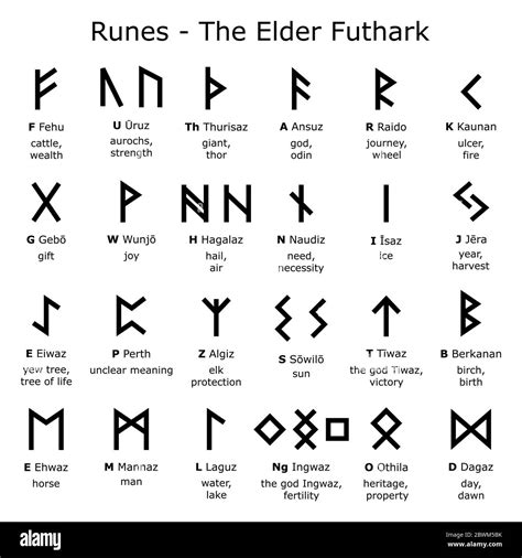 Alfabeto Delle Rune Il Set Di Disegno Vettoriale Di Elder Futhark Con