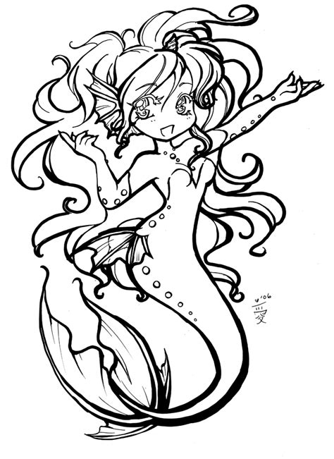 Chibi Mermaid Anime Coloring Pages Coloring And Drawing