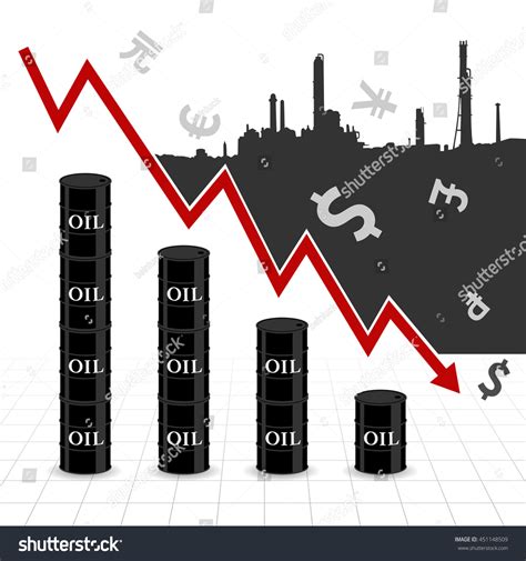 Crude Oil Price Fall Down Abstract Stock Vector Royalty Free