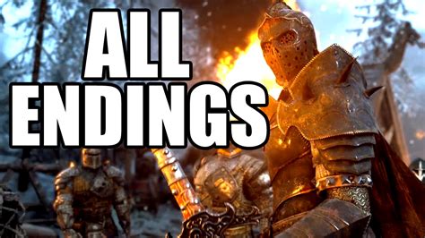 For Honor All Endings Knight Viking Samurai Ending Youtube