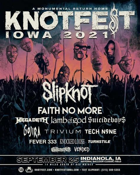 The latest stash of craft beer curated by knotfest includes red fang's malt liquor tallboys, a tibute to pantera in a pilsner, and a kolsch inspired by the hardworking sound engineers of the concert world. SLIPKNOT Announces KNOTFEST IOWA With FAITH NO MORE ...