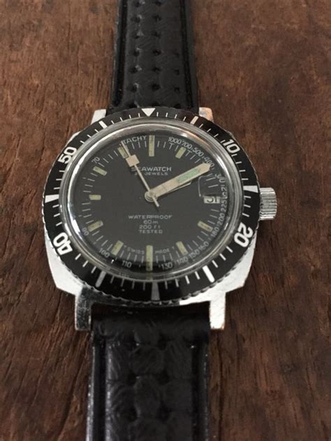Seawatch Diver Vintage Swiss Dive Watch 23 Jewels Orignal Men