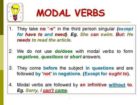 Modal verbs like must and should can be used to give advice and express obligations or requirements. MODAL VERBS must have to have