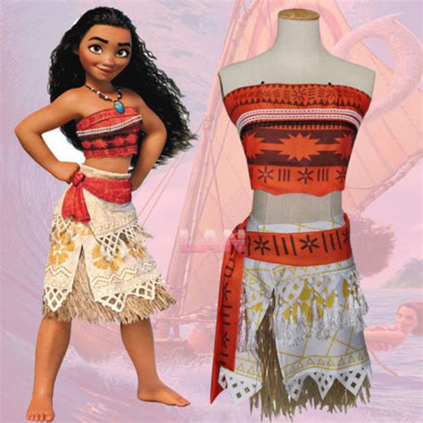 women girl animie movie polynesia princess moana cosplay costume dress skirt zg8 ebay