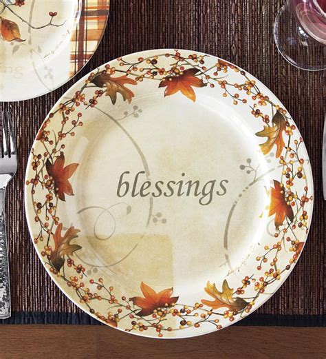 Beautiful Ceramic Autumn Dinner Plate Bestows Blessings On Your Guest And Features A Lovely