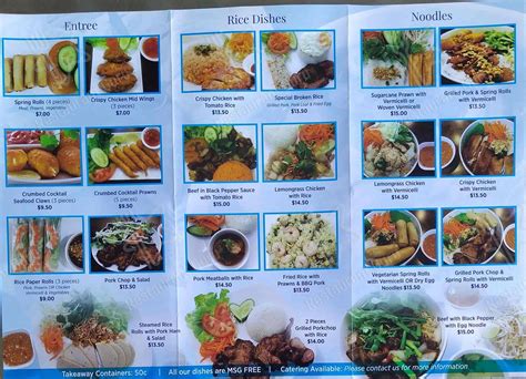 Menu At My Hao Cuisine Vietnamese Restaurant And Cafe Winston Hills