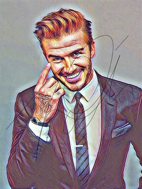 David Beckham Drawing Print Fan Art Footballer Model Drawing Prints