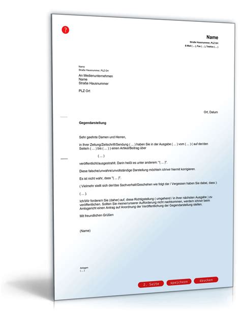 Gegendarstellung abmahnung mobbing muster zum download. Aufforderung Abdruck Gegendarstellung | Muster zum Download