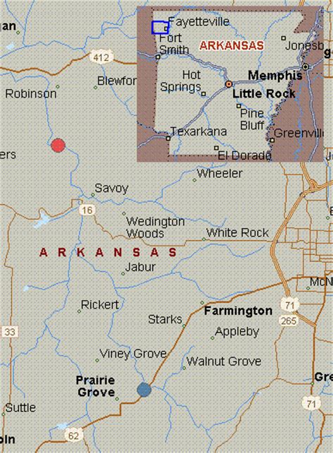 Map For Illinois River Arkansas White Water Prairie Grove To