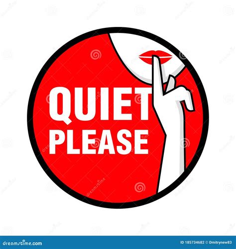 Quiet Please Information Prohibition Sign Stock Vector Illustration
